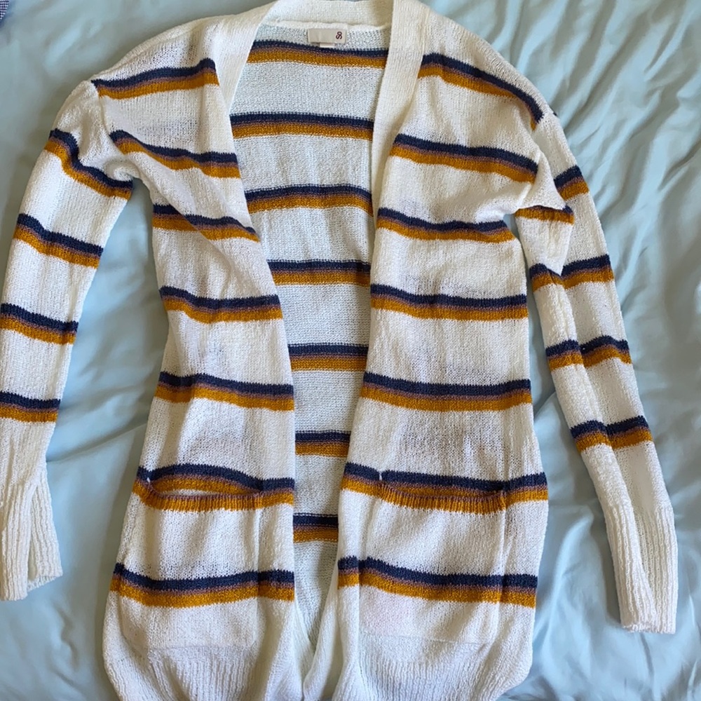 Yellow, purple, blue stripped cardigan